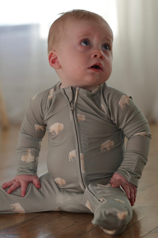 Bison Zipper Onsie
