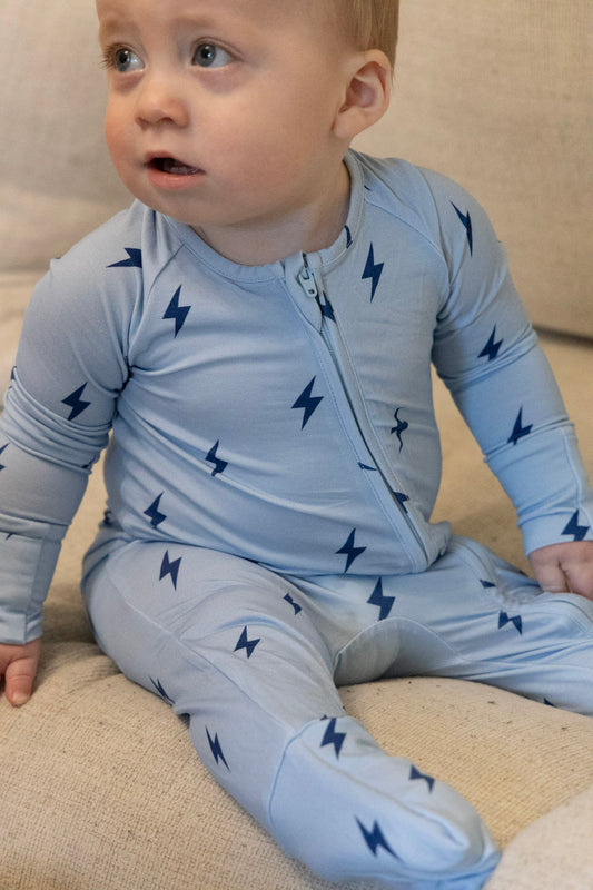 Lightening Bolt Zipper Onsie